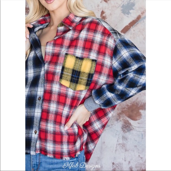 ❤️LAST ONE! Soft Multi Color Block Flannel Plaid Shirt! - Picture 7 of 7